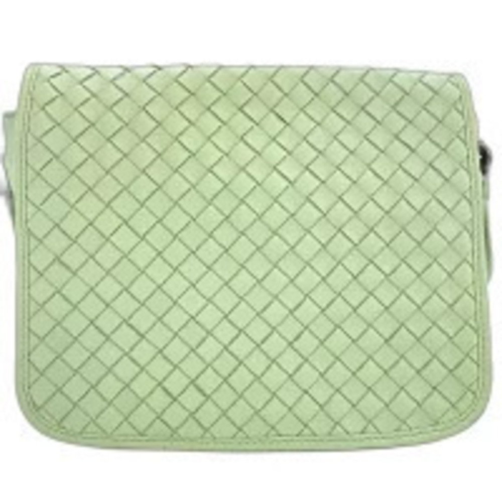 Bottega Veneta Intrecciato Shoulder Bag Leather Green